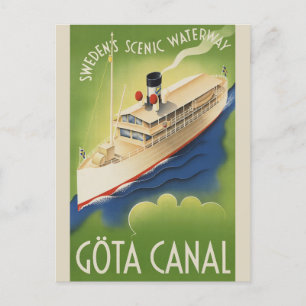 Vintage Schweden Retro Kreuzfahrt Tourismus Reise Postkarte