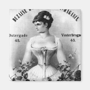 Vintage schwedische Korsett-Anzeige Magnet