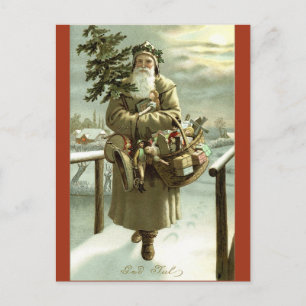 Vintage schwedische Postkarte des Santa Claus
