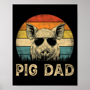 Vintage Schwein Dad Schweine-Liebhaber Daddy Vater Poster