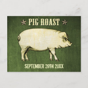 Vintage-Schweinebraten-Postkarten-Einladung II (Gr Einladungspostkarte