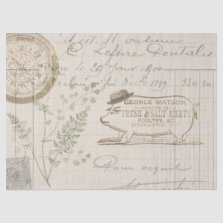 Vintage-Schweineschild Farmhouse-Tissue-Papier Seidenpapier