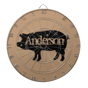 Vintage-Schweinesilhouette-Benutzerdefiniertes Dar Dartscheibe
