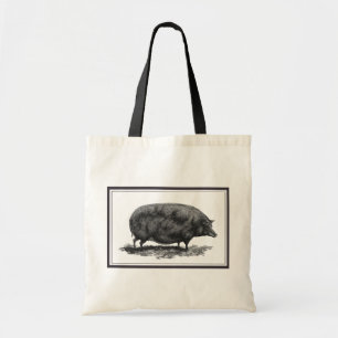 Vintage Schweinradierungs-Taschentasche Tragetasche