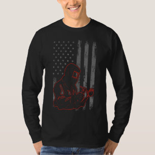 Vintage Schweißnahtflagge 4. Juli Schweißen T-Shirt