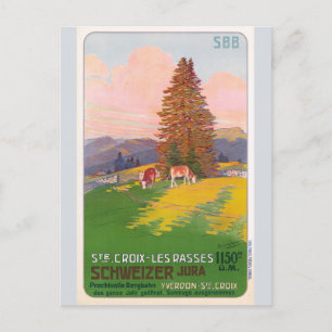 Vintage Schweiz Bahnreisen Tourismus Postkarte