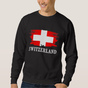 Vintage Schweiz Flaggen I Liebe Schweiz Sweatshirt