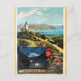 Vintage Schweiz Frankreich Genfersee Leman Postkarte