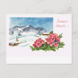 Vintage Schweiz Jungfrau, Bonne Année Postkarte