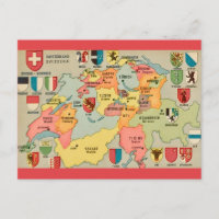 Vintage-Schweiz-Karten-Postkarte