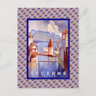 Vintage Schweiz, Luzern, Brücken Postkarte