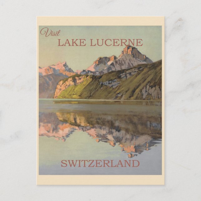 Vintage Schweiz Luzerner See Postkarte (Vorderseite)