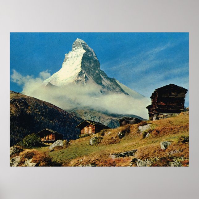 Vintage Schweiz, Matterhorn, Zermatt Poster (Vorne)