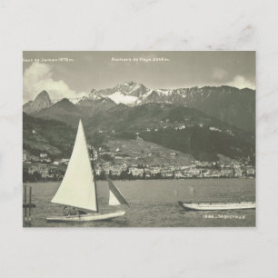 Vintage Schweiz, Montreux, Genfersee Postkarte