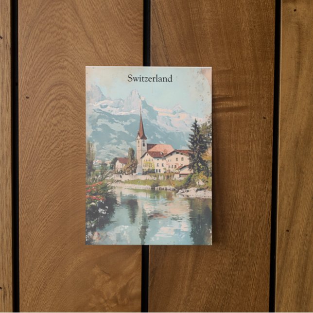 Vintage Schweiz Schweizer Alpen Landschaft Postkarte (Beautiful Switzerland swiss alps travel postcard)