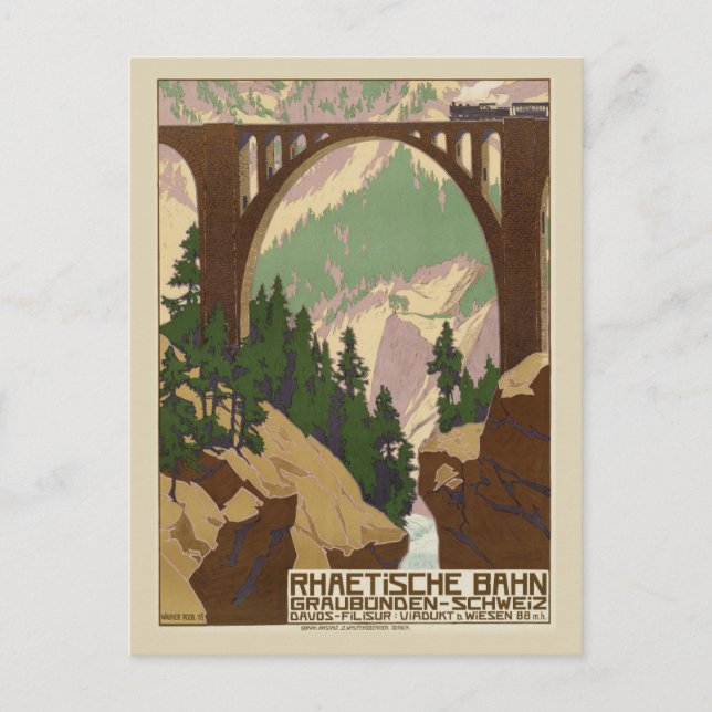 Vintage Schweiz Schweizer Alpen Postkarte (Vorderseite)