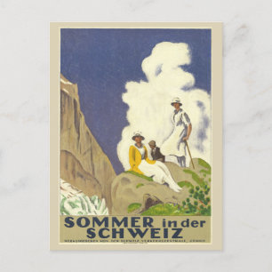 Vintage Schweiz Schweizer Alpen Sommerreise Postkarte