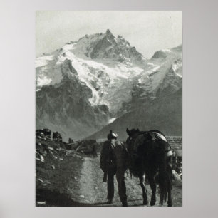 Vintage Schweiz, Strecke auf der Jungfrau Poster