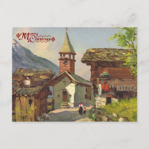 Vintage Schweiz, Walliser Dorf Postkarte