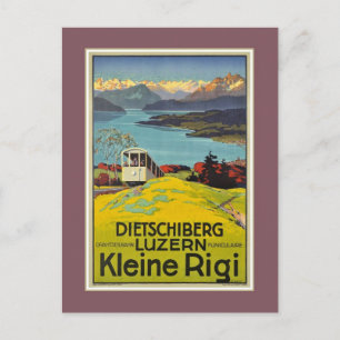 Vintage Schweizer Alpen Luzern Rigi Werbung Postkarte