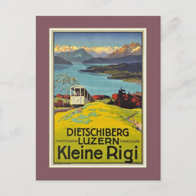 Vintage Schweizer Alpen Luzern Rigi Werbung Postkarte (Vorderseite)