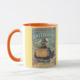 Vintage Schweizer Alpen Reiseführer für Alpen Buch Tasse
