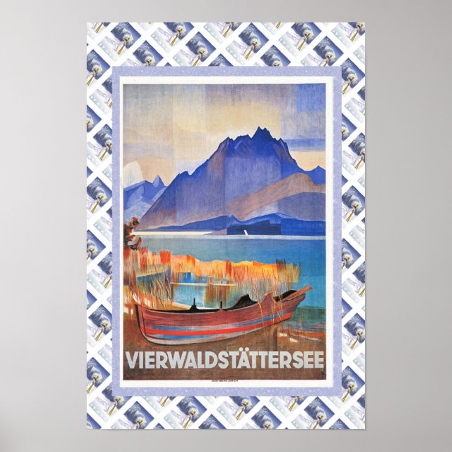 Vintage Schweizer Bahn Vierwaldstattersee Poster (Vorne)