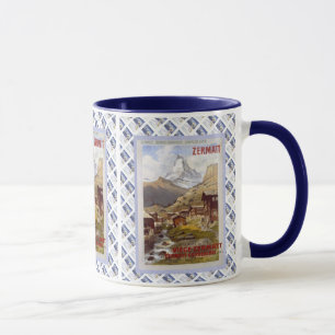 Vintage Schweizer Design, Zermatt Matterhorn Tasse