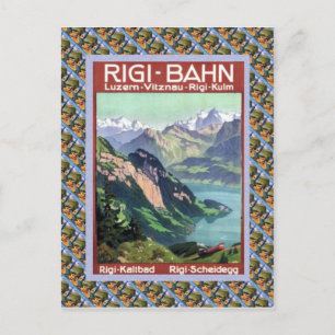 Vintage Schweizer Eisenbahn Luzern Rigi Bahn Postkarte