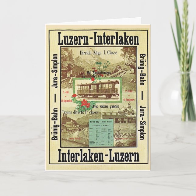 Vintage Schweizer Eisenbahn, Weihnachten und neues (Vorderseite)
