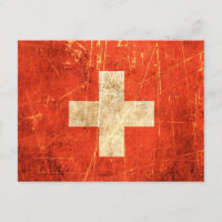 Vintage Schweizer Flagge mit Kratzern
