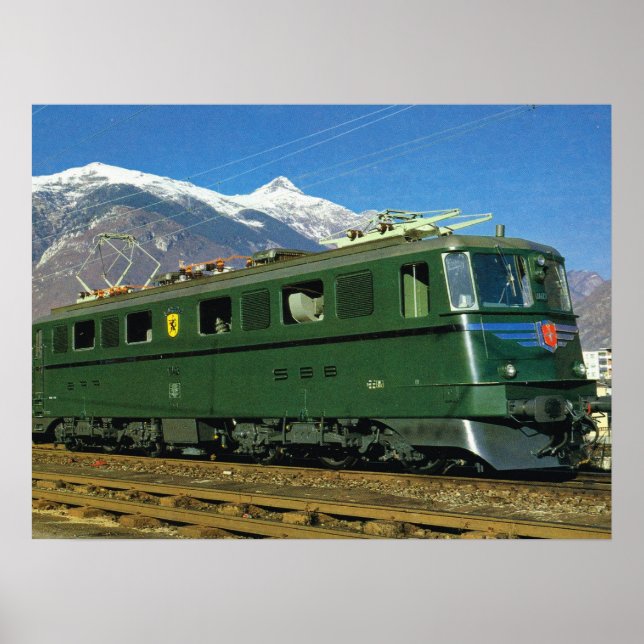 Vintage Schweizer Lokomotive Poster (Vorne)