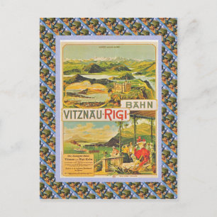 Vintage Schweizer Raulway Vitznau Rigi Bahn Postkarte