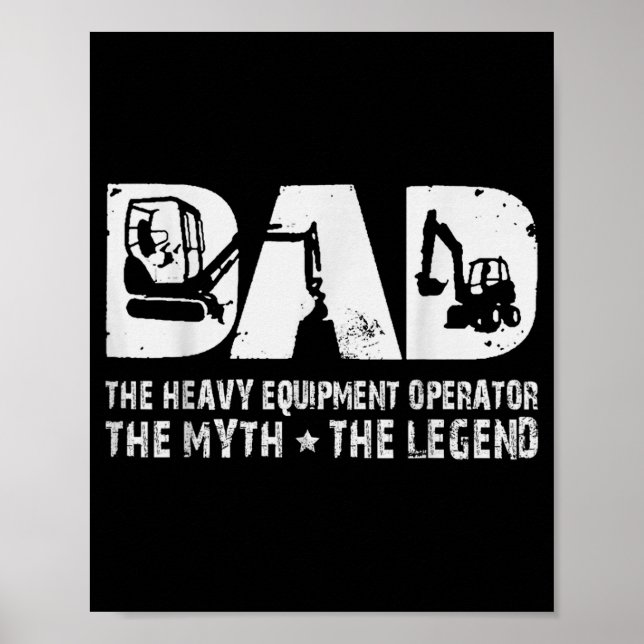 Vintage-Schwergerätebediener-Vater Der Mythos Der  Poster (Vorne)
