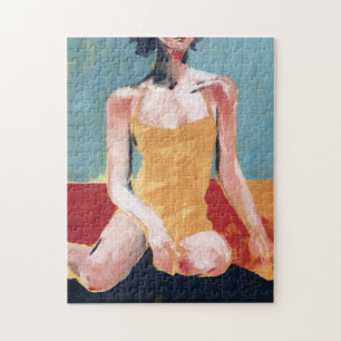 Vintage-Schwimmanzug - Gelber Badeanzug Puzzle