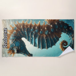 Vintage Schwimmende Seepferdchen Strandtuch