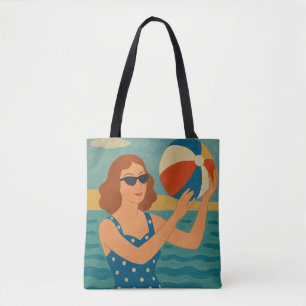 Vintage Schwimmer mit Strandball