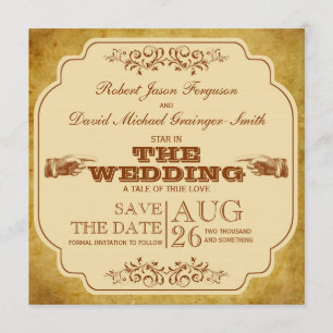 Vintage Schwule Hochzeit Theater Save The Date