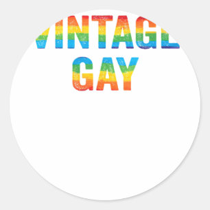 Vintage schwule Regenbogen LGBTQ abgenutzt LGBT sc Runder Aufkleber