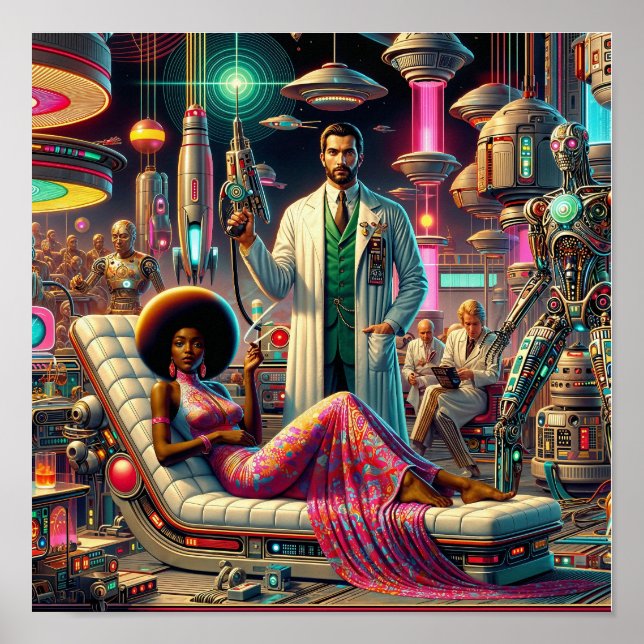 Vintage Sci-Fi Aliens Poster (Vorne)