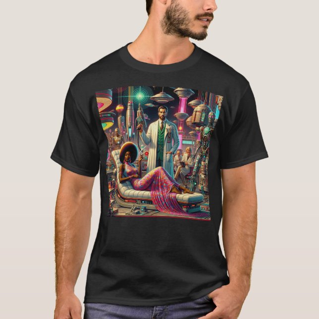 Vintage Sci-Fi Aliens T-Shirt (Vorderseite)