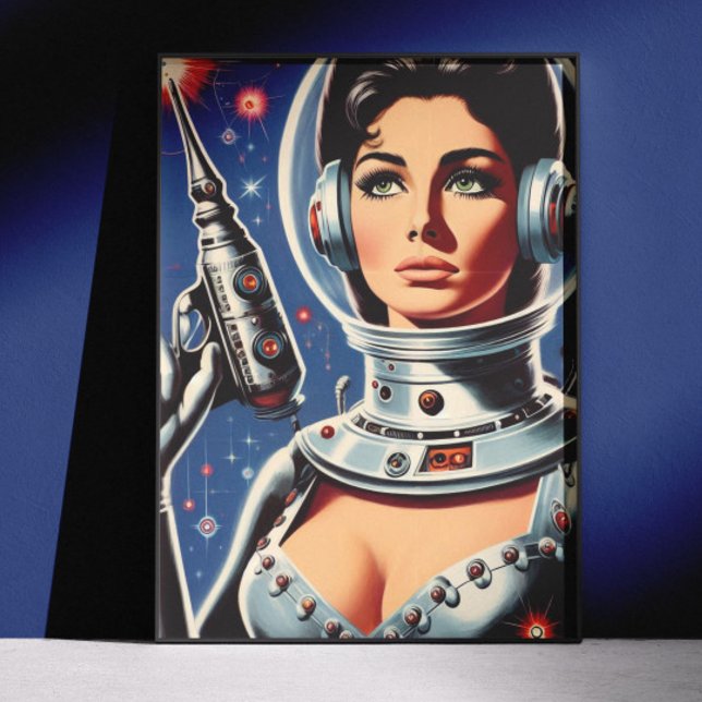 Vintage-Sci-Fi-Astronautin Poster (Von Creator hochgeladen)