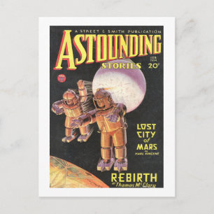 Vintage Sci-Fi-Comic Astounding Stories 1934 Retro Postkarte
