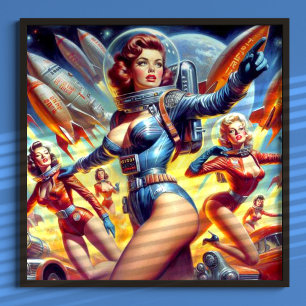 Vintage Sci-Fi-Girls Poster