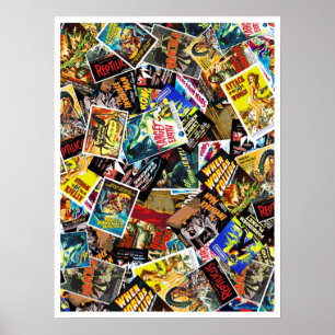 Vintage Sci-Fi & Horror-Filmplakat-Collage Poster