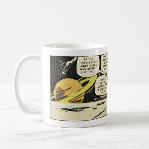 Vintage Sci-Fi Space Adventure Comic Panel Rocket Kaffeetasse
