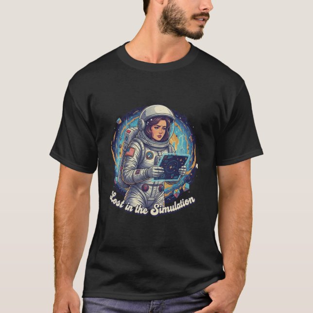 Vintage Sci-Fi: Verlorener Astronaut T-Shirt (Vorderseite)