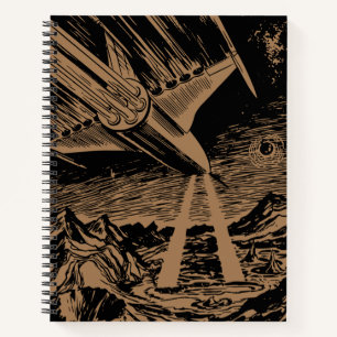 Vintage-Sci-Fi-Weltraumrakete Bullet Journal Notizbuch