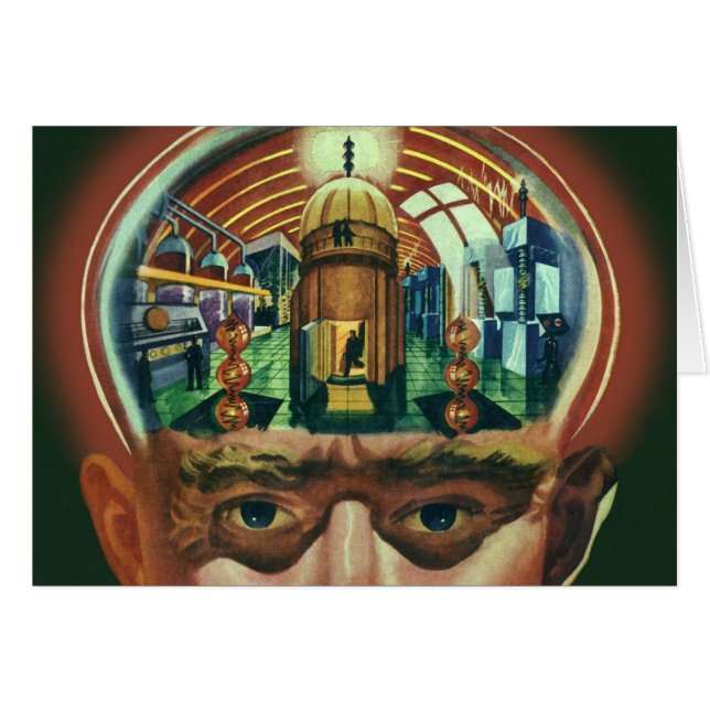 Vintage Science Fiction, Alien Brain im Labor (Vorderseite (Horizontal))