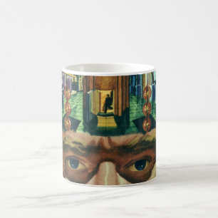 Vintage Science-Fiction, Alien Gehirn im Labor Tasse